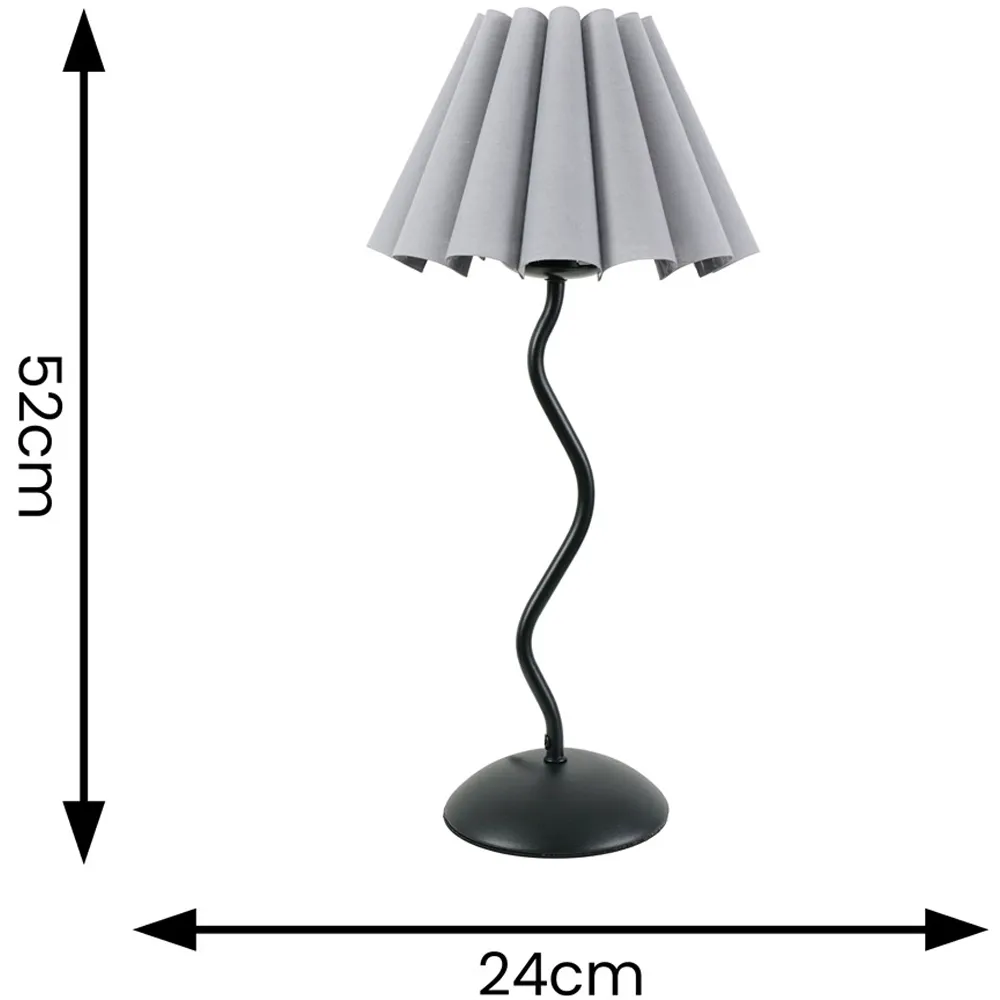 Wiggle Scallop Shade LED Table Lamp - Grey, Metal