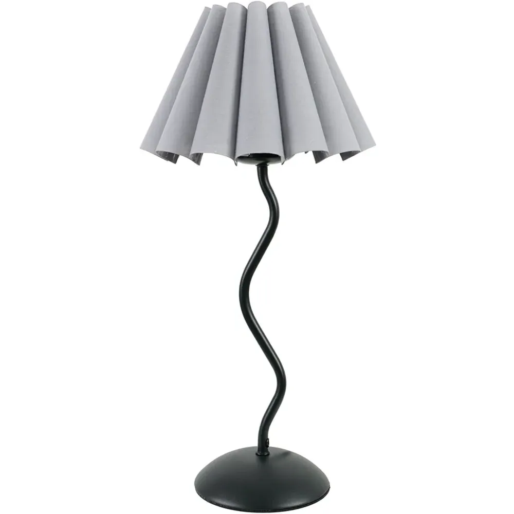 Wiggle Scallop Shade LED Table Lamp - Grey, Metal image