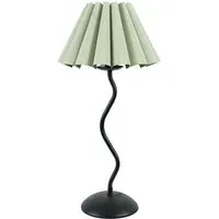 Wiggle Scallop Shade LED Table Lamp - Sage Green, Metal