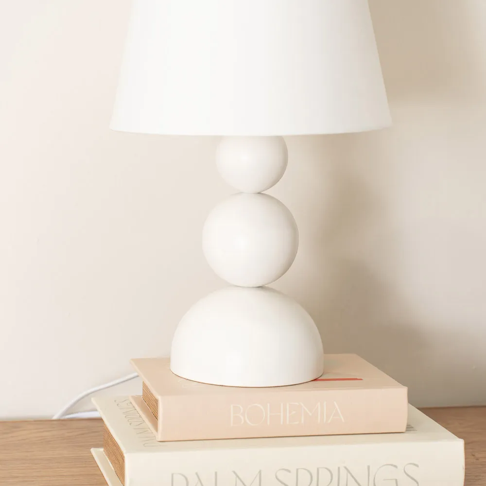 Winnie Stacked Globe Touch LED Table Lamp Set of 2 - Cream