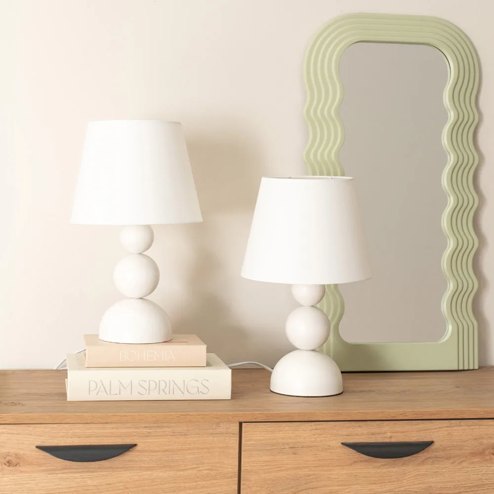 Winnie Stacked Globe Touch LED Table Lamp Set of 2 - Cream