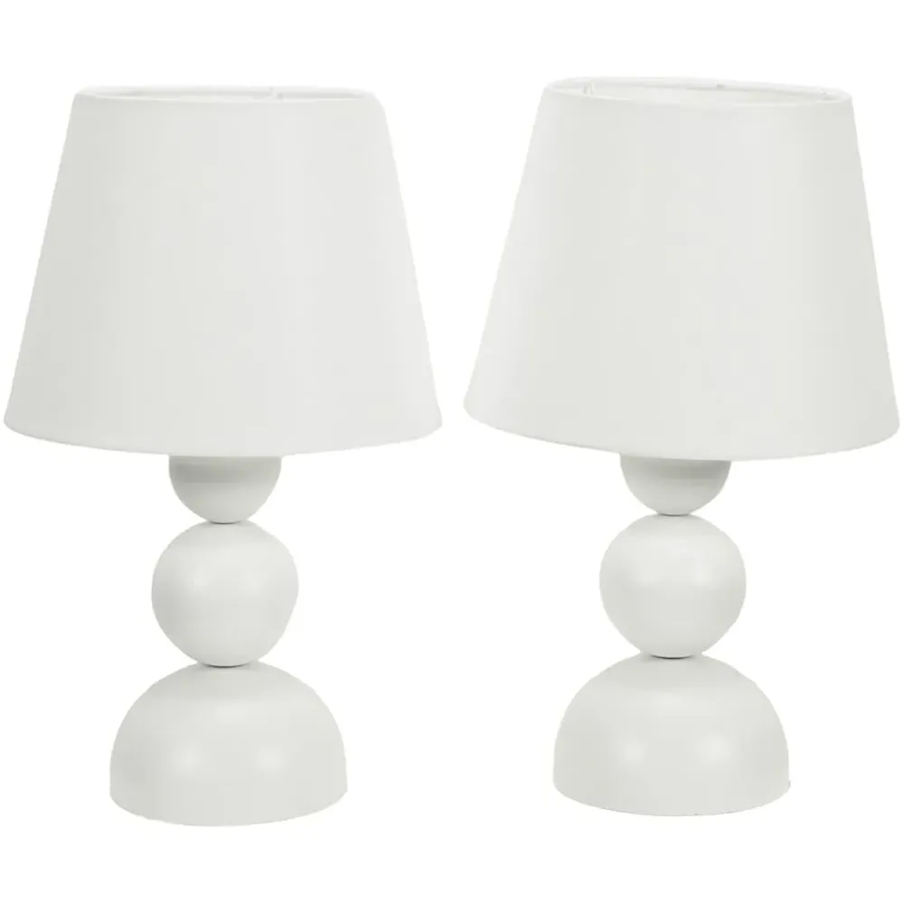 Winnie Stacked Globe Touch LED Table Lamp Set of 2 - Cream image