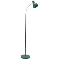 Woody Dome Shade LED Floor Lamp - Teal, Metal