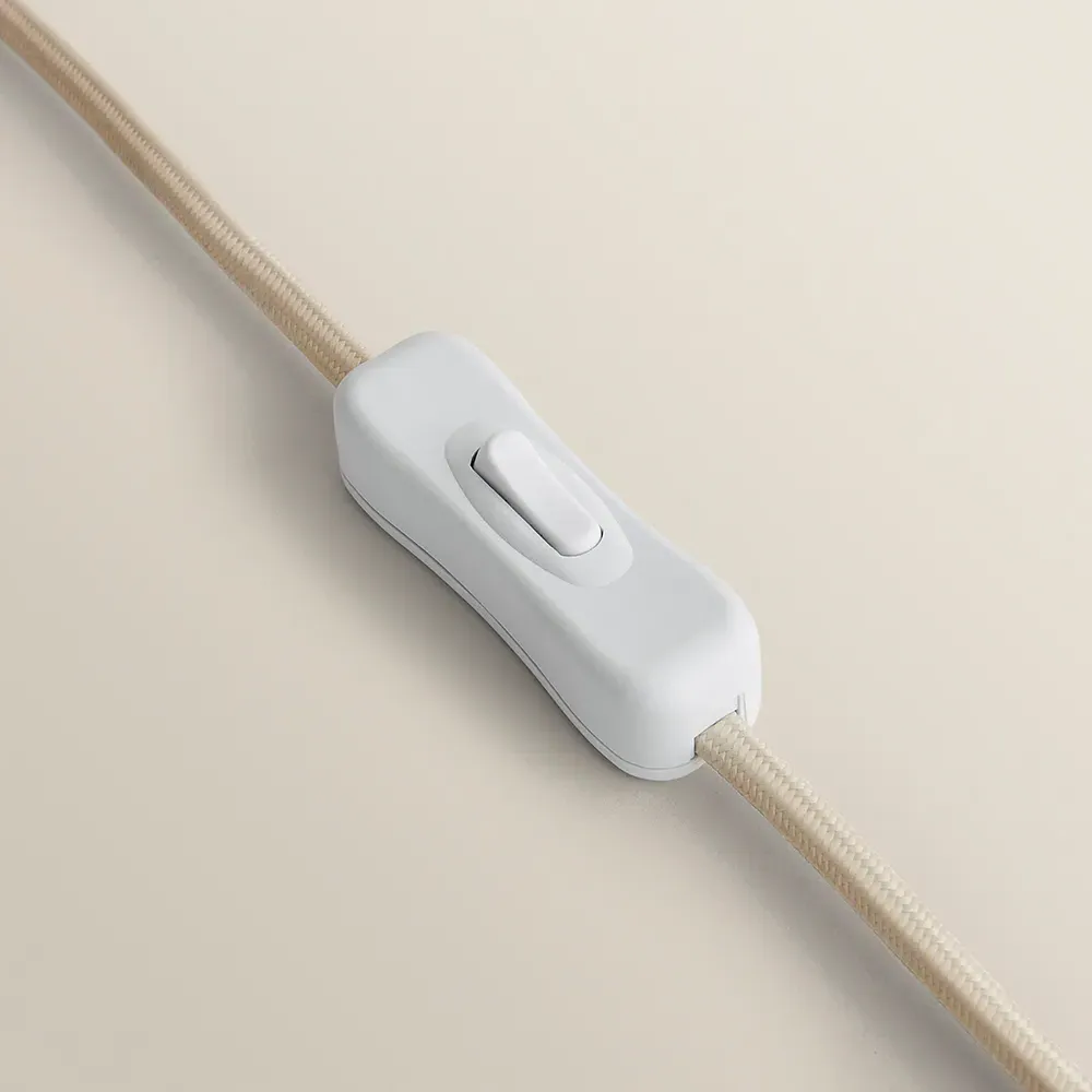 Wyatt Drum Table Lamp with LED - Cream, Walnut Wood