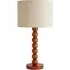 Wyatt Drum Table Lamp with LED - Cream, Walnut Wood