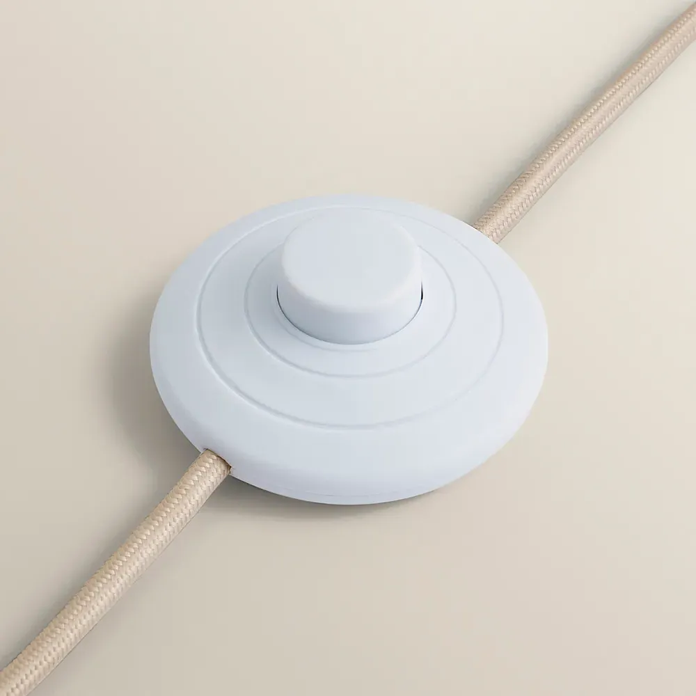 Wyatt Tall Floor Lamp with LED - Cream, Walnut Wood