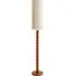 Wyatt Tall Floor Lamp with LED - Cream, Walnut Wood