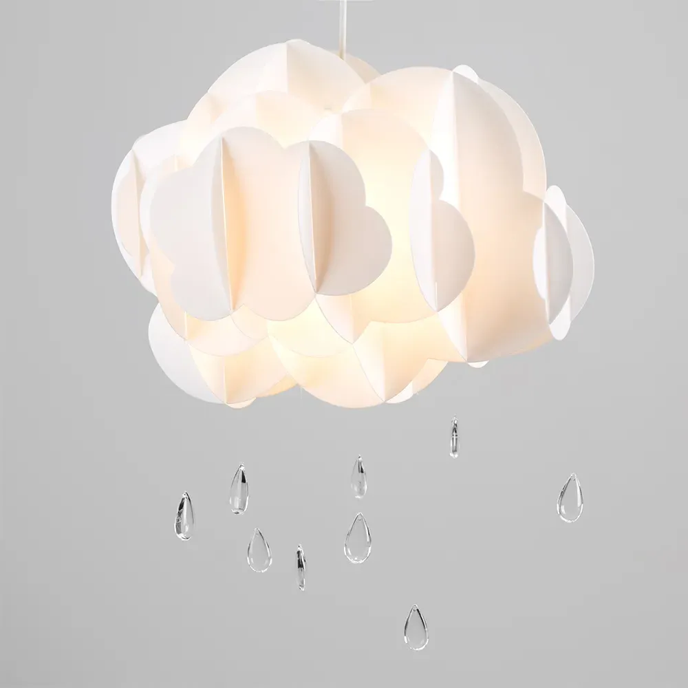 XL Cloud Pendant Light Shade with Rain - White, PVC