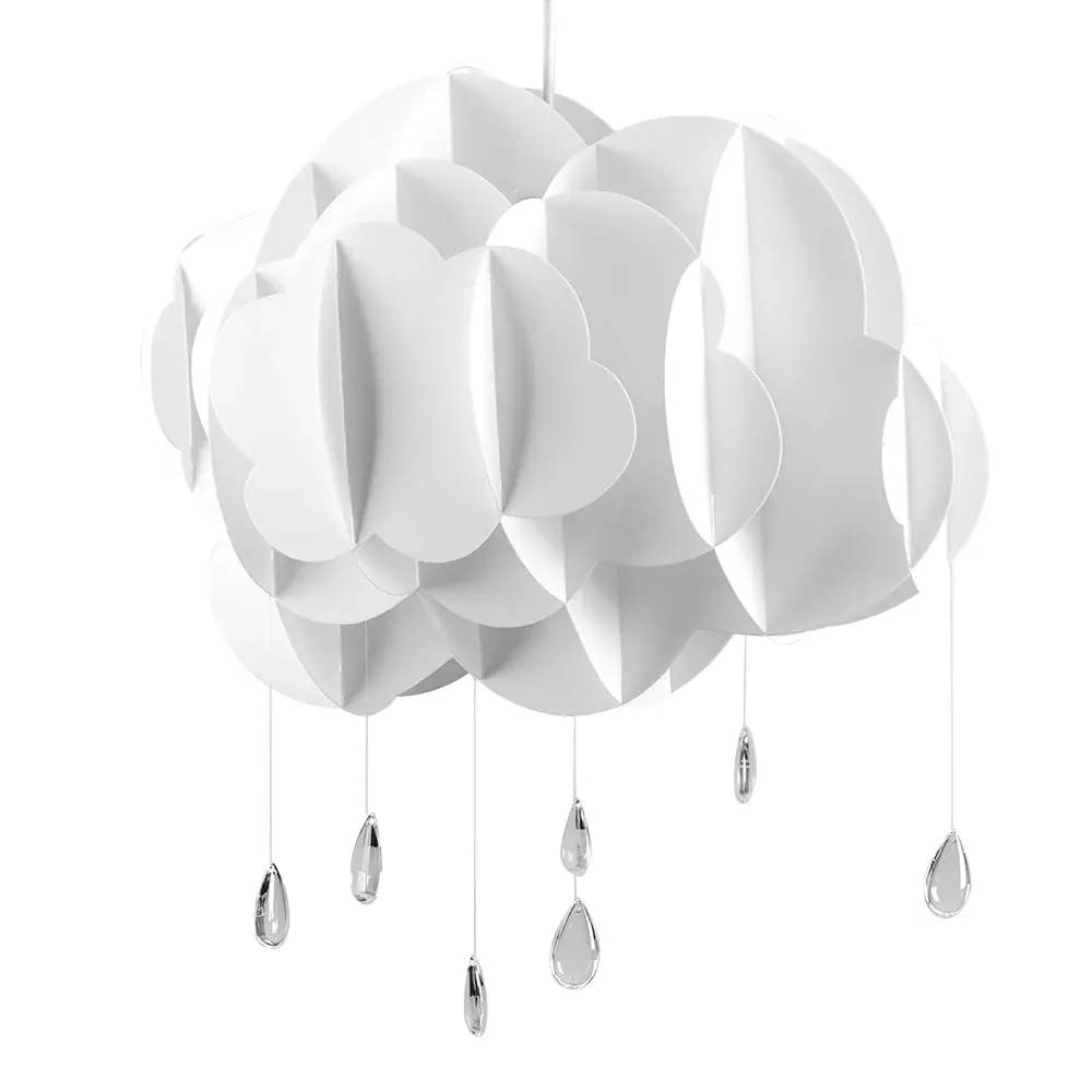 XL Cloud Pendant Light Shade with Rain - White, PVC