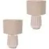Zak Pleated Table Lamp 2 Pack - Cream, Ceramic