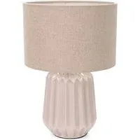 Zak Pleated Table Lamp - Cream, Ceramic