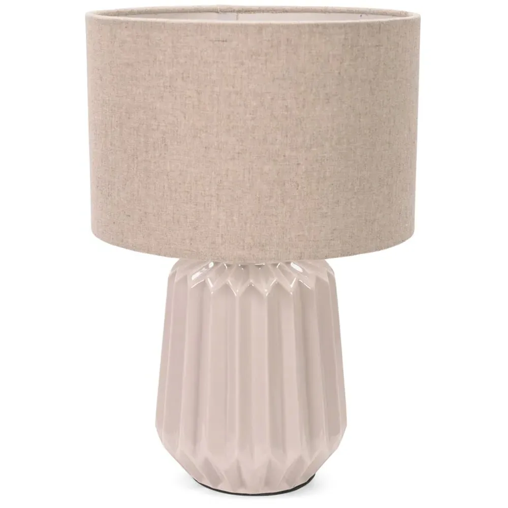 Zak Pleated Table Lamp - Cream, Ceramic image