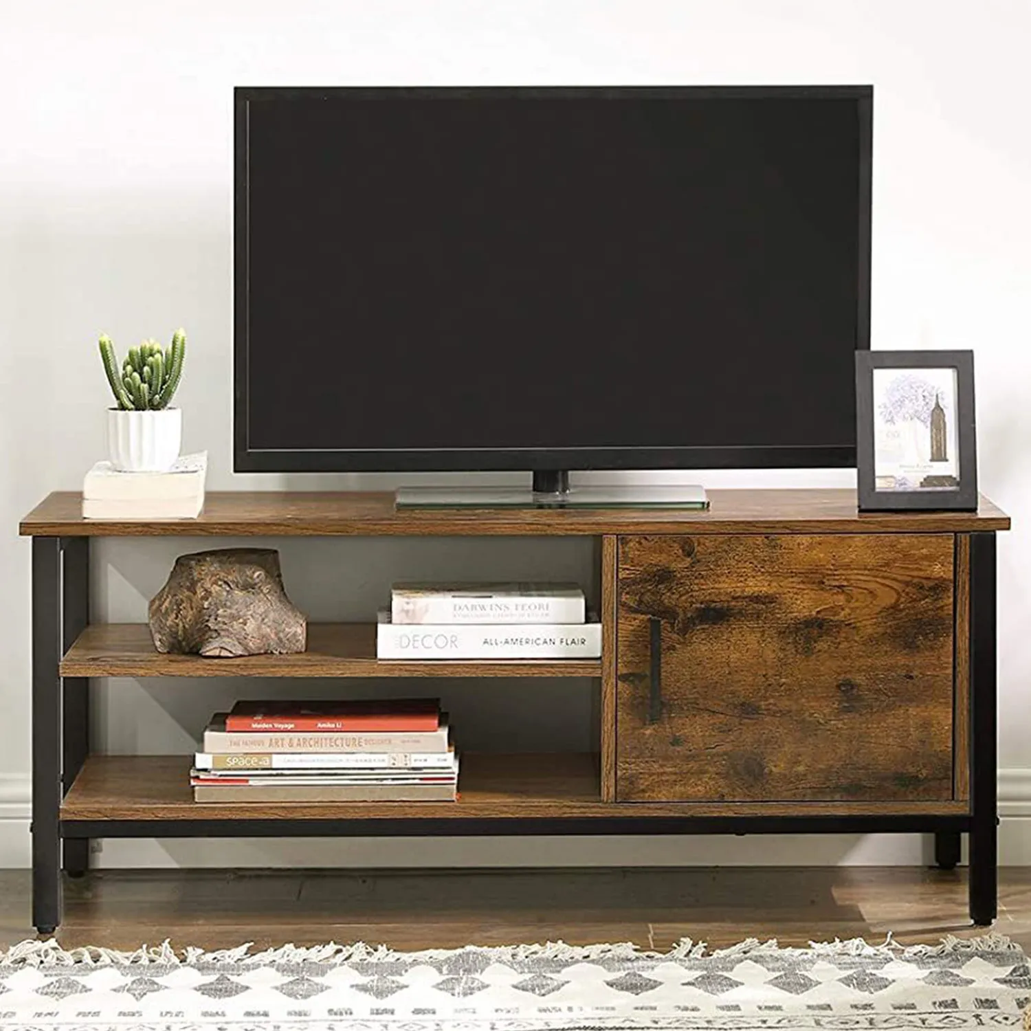 Vasagle Single Door TV Unit with Storage - Brown image