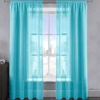 Alessandria Shimmer Voile Panel Curtain - Blue, Polyester