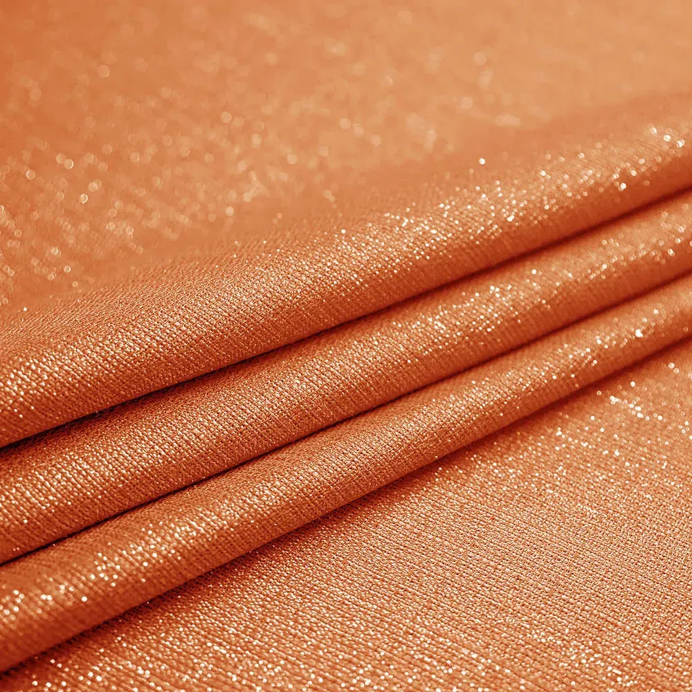 Alessandria Shimmer Voile Panel Curtain - Orange, Polyester