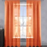 Alessandria Shimmer Voile Panel Curtain - Orange, Polyester