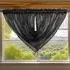 Alessandria Slot Top Swag Voile Panel Curtain - Black, Polyester