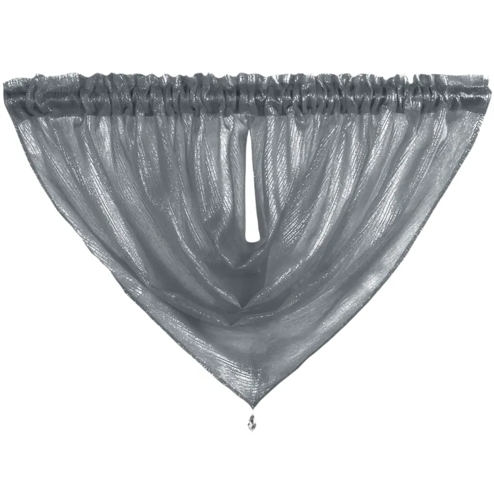 Alessandria Slot Top Swag Voile Panel Curtain - Charcoal, Polyester