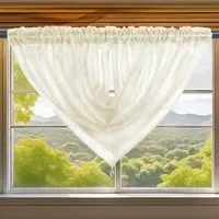 Alessandria Slot Top Swag Voile Panel Curtain - Cream, Polyester