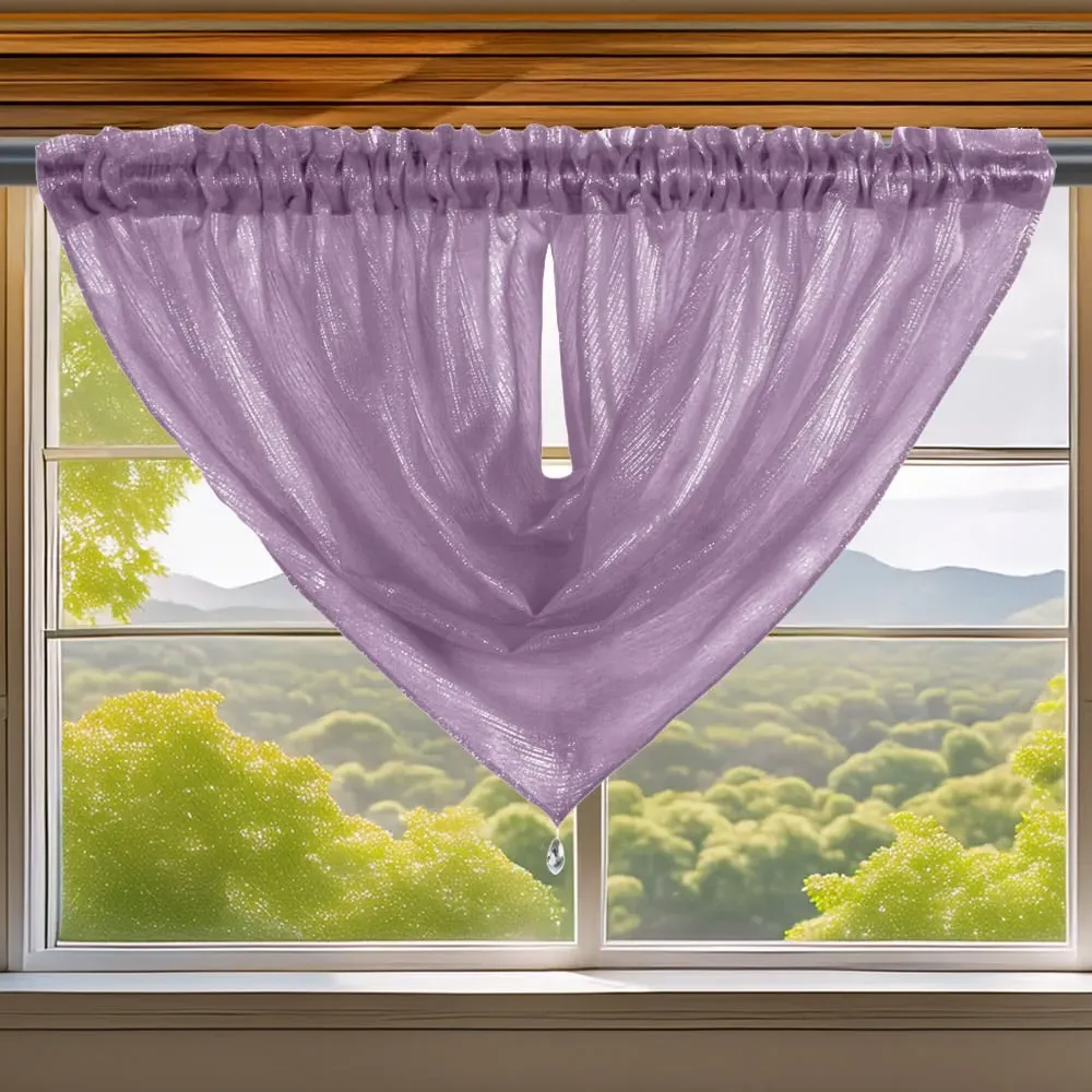 Alessandria Slot Top Swag Voile Panel Curtain - Mauve, Polyester