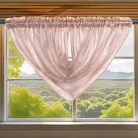 Alessandria Slot Top Swag Voile Panel Curtain - Pink, Polyester