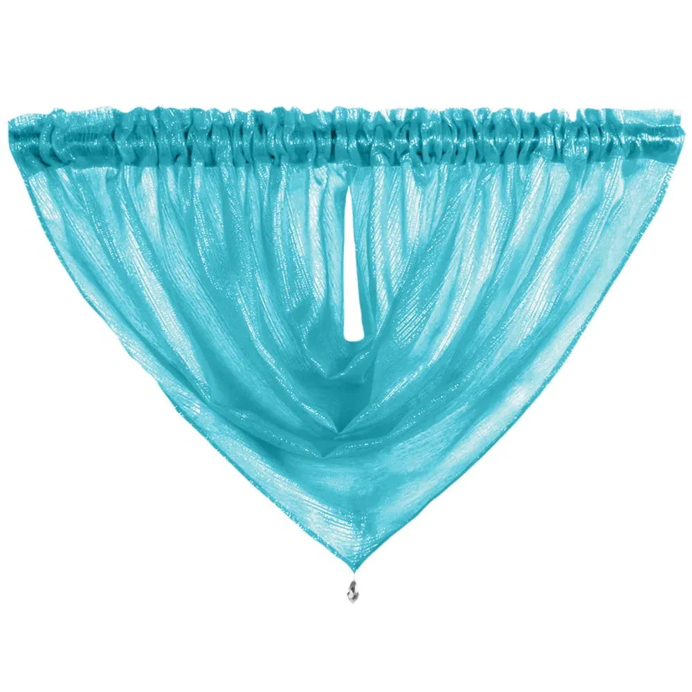 Alessandria Slot Top Swag Voile Panel Curtain - Teal, Polyester