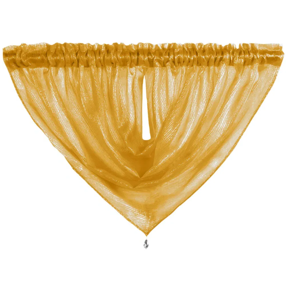 Alessandria Slot Top Swag Voile Panel Curtain - Yellow, Polyester