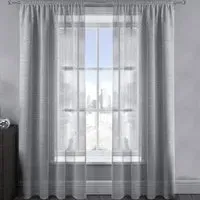 Alessandria Slot Top Voile Panel Curtain - Silver, Polyester