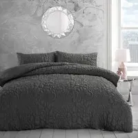 Alini Single Quilted Duvet Set - Charcoal, Microfibre