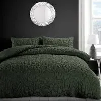 Alini Single Quilted Duvet Set - Green, Microfibre