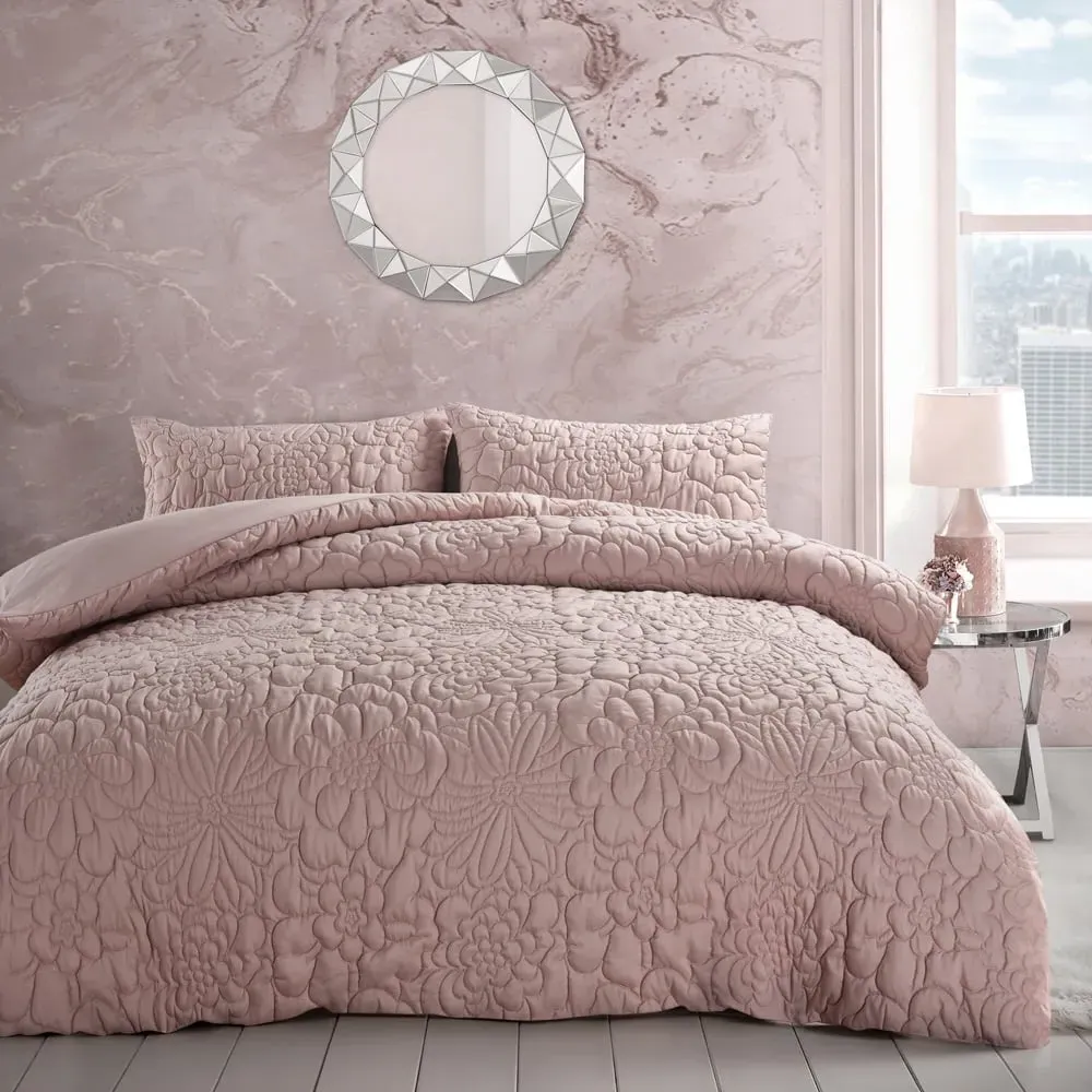 Alini Single Quilted Duvet Set - Pink, Microfibre