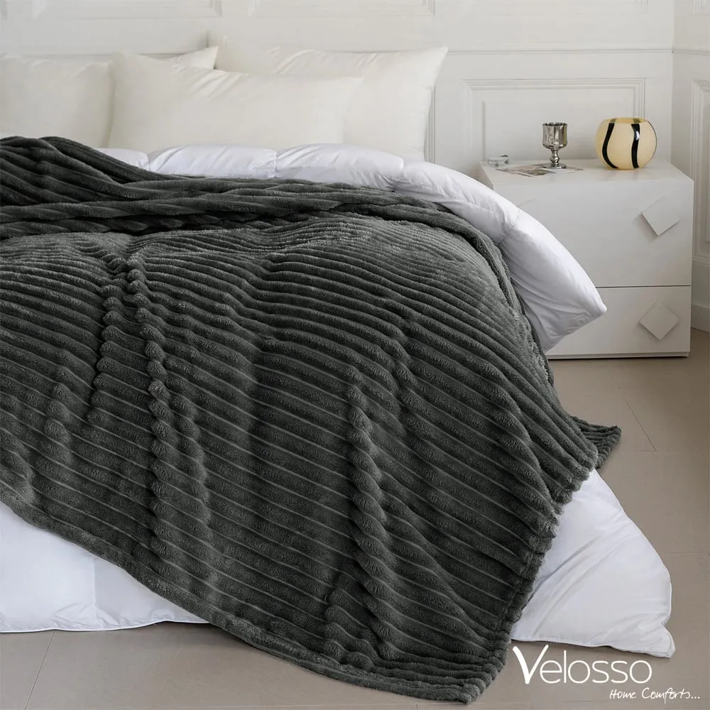 Bellissima Plush Throw - Charcoal