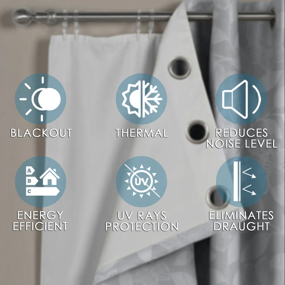 Blackout Eyelet Curtain Lining - White