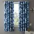Blue Camouflage Pencil Pleat Curtains - Blue