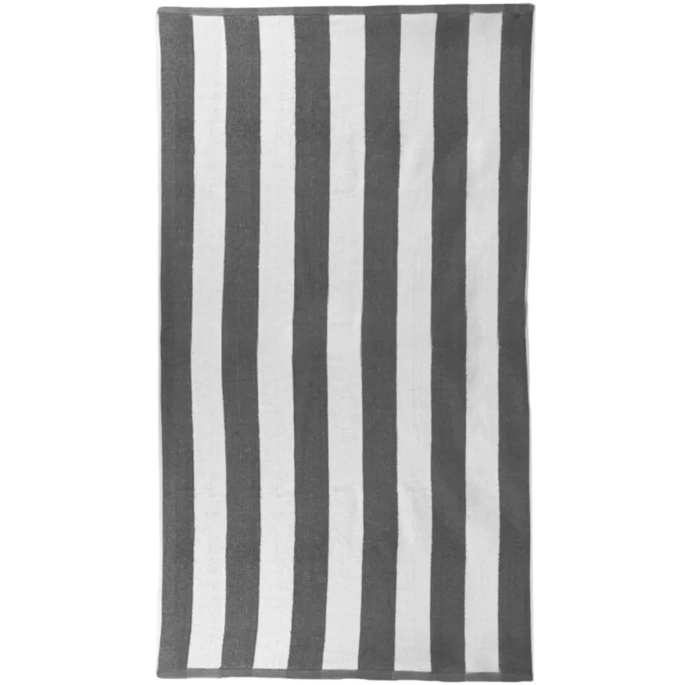 Cabana Stripe Bath Towel - Grey, Cotton