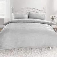 Calais Single Crinkle Duvet Set - Grey