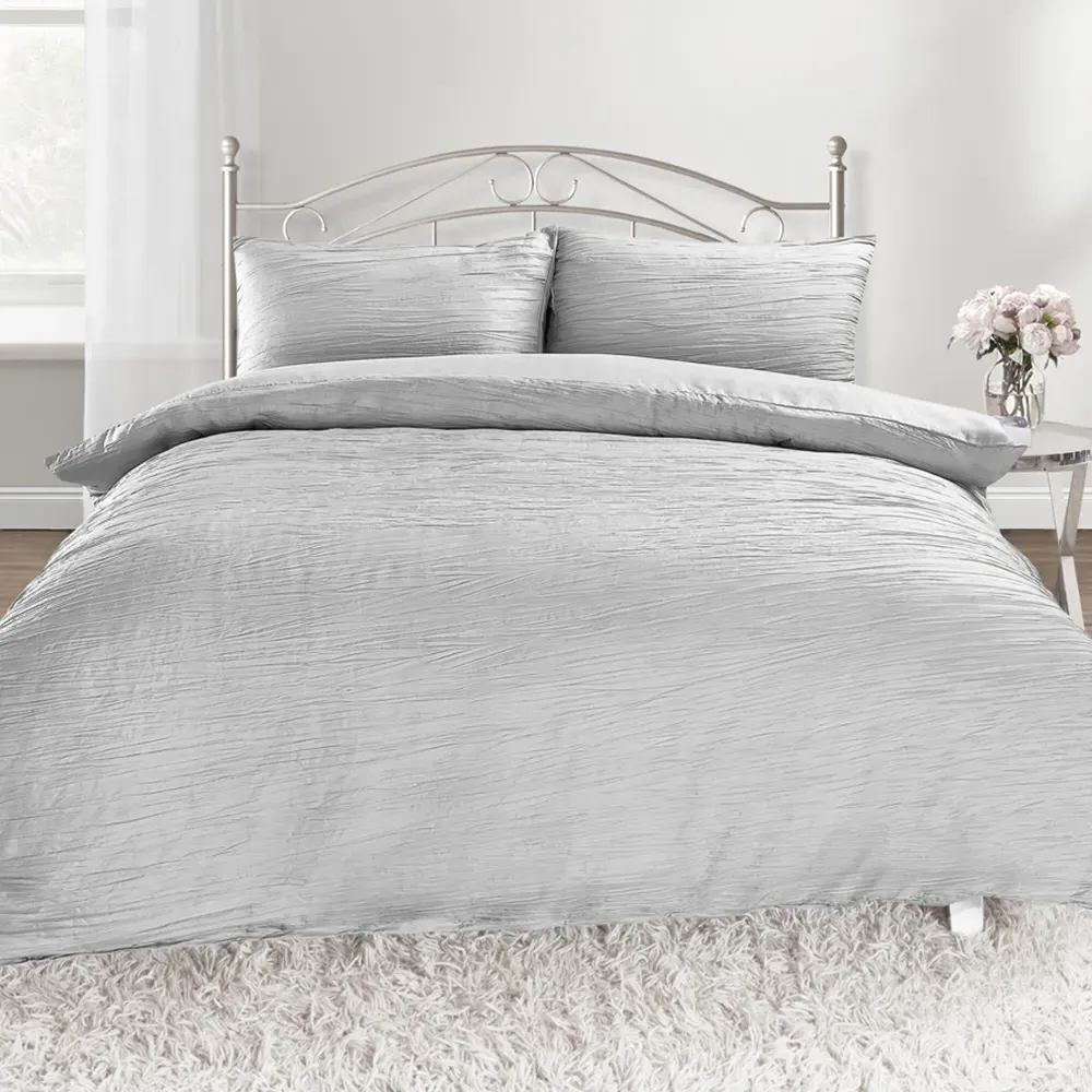 Calais Single Crinkle Duvet Set - Grey image