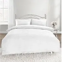 Calais Single Crinkle Duvet Set - White