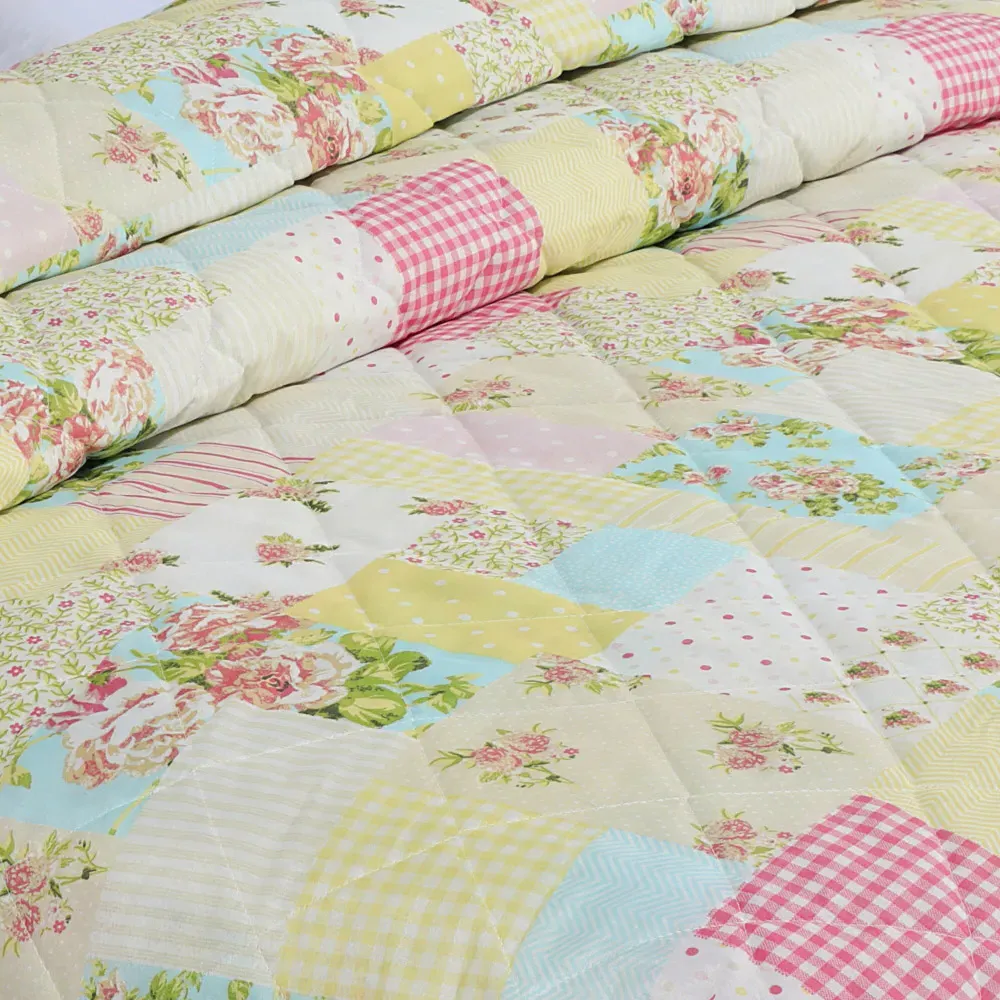 Candice Double Patchwork Bedspread Set - Multi, Polycotton