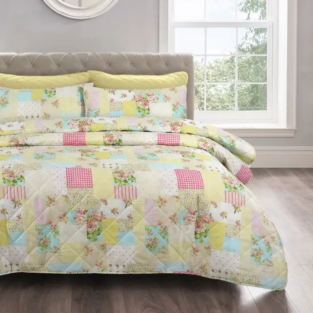Candice Double Patchwork Bedspread Set - Multi, Polycotton