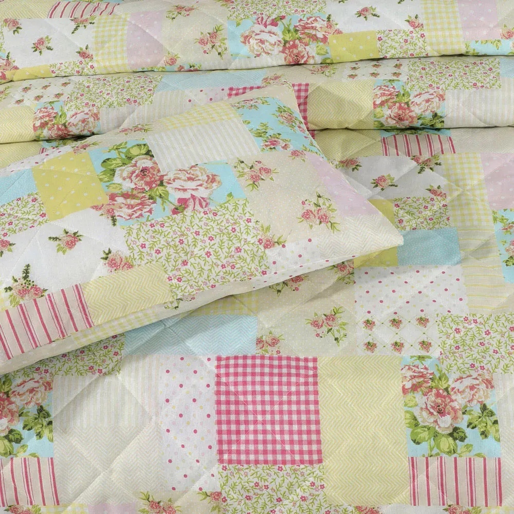 Candice Single Patchwork Bedspread Set - Multi, Polycotton