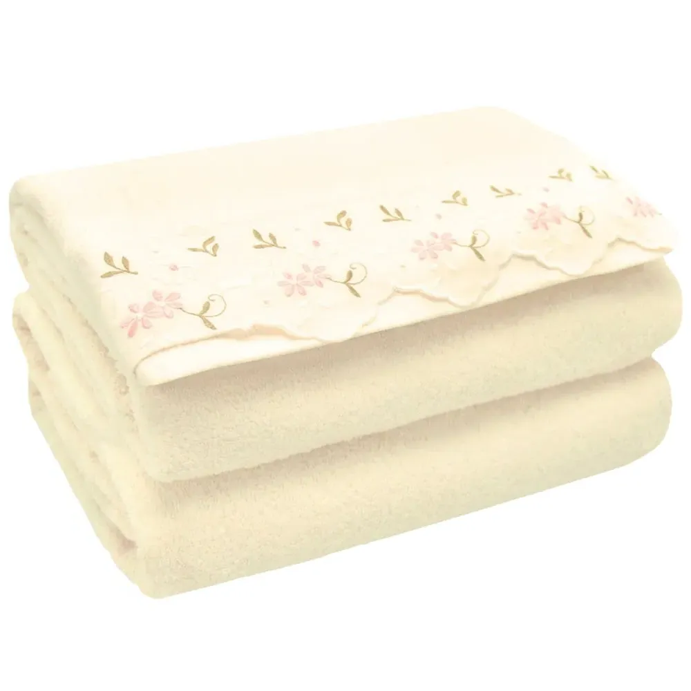 Charlotte Bath Towel Set of 2 - Cream, Cotton image
