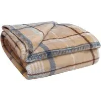 Check Throw - Natural, Flannel