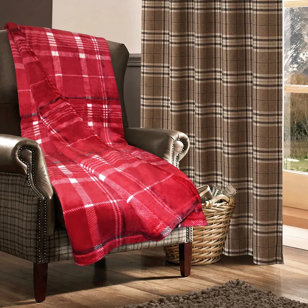 Check Throw - Wine, Flannel