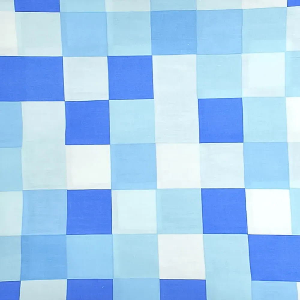 Checkered Filled Cushion 2 Pack - Blue