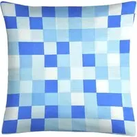 Checkered Filled Cushion 2 Pack - Blue