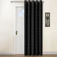 Chevron Door Curtain - Black
