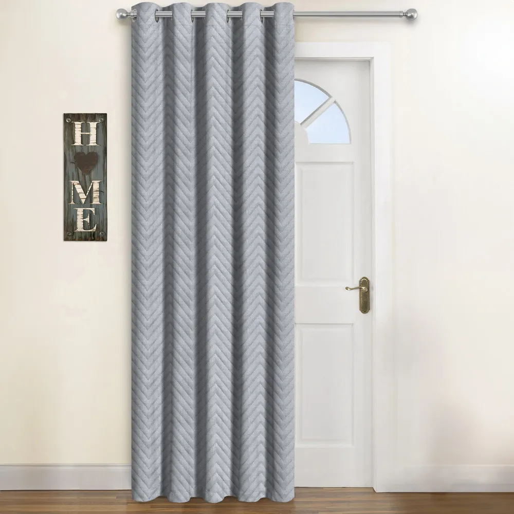 Chevron Door Curtain - Grey
