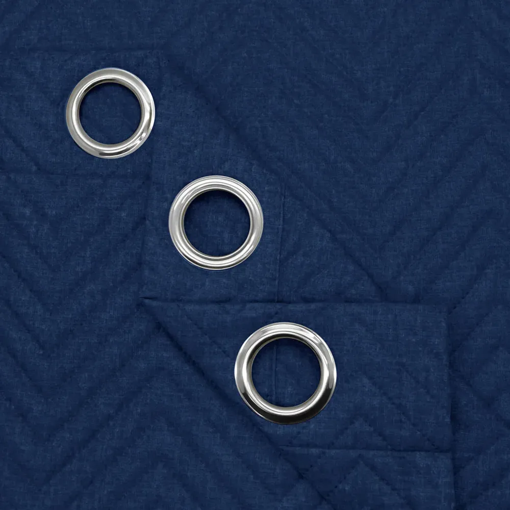 Chevron Door Curtain - Navy