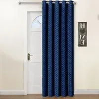 Chevron Door Curtain - Navy